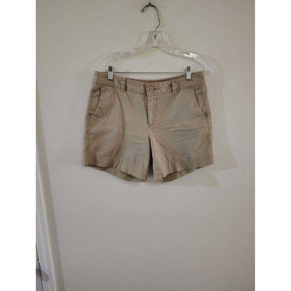 Dockers Womens Khaki Chino Shorts Tan‎ Mid Rise Stretch Casual Size 8
